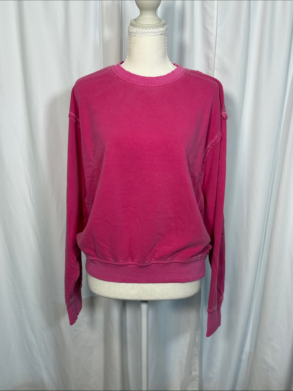 Zenana Pink Crewneck Sweatshirt